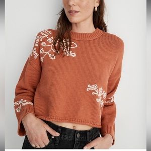 Madewell floral embroidered pullover sweater